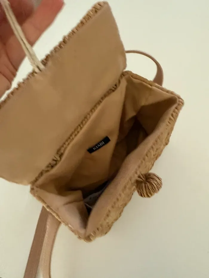 Neuf sac bandoulière en matière style osier paille - photo numéro 3