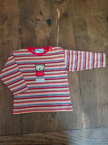 T-shirt manches longues rayé rouge