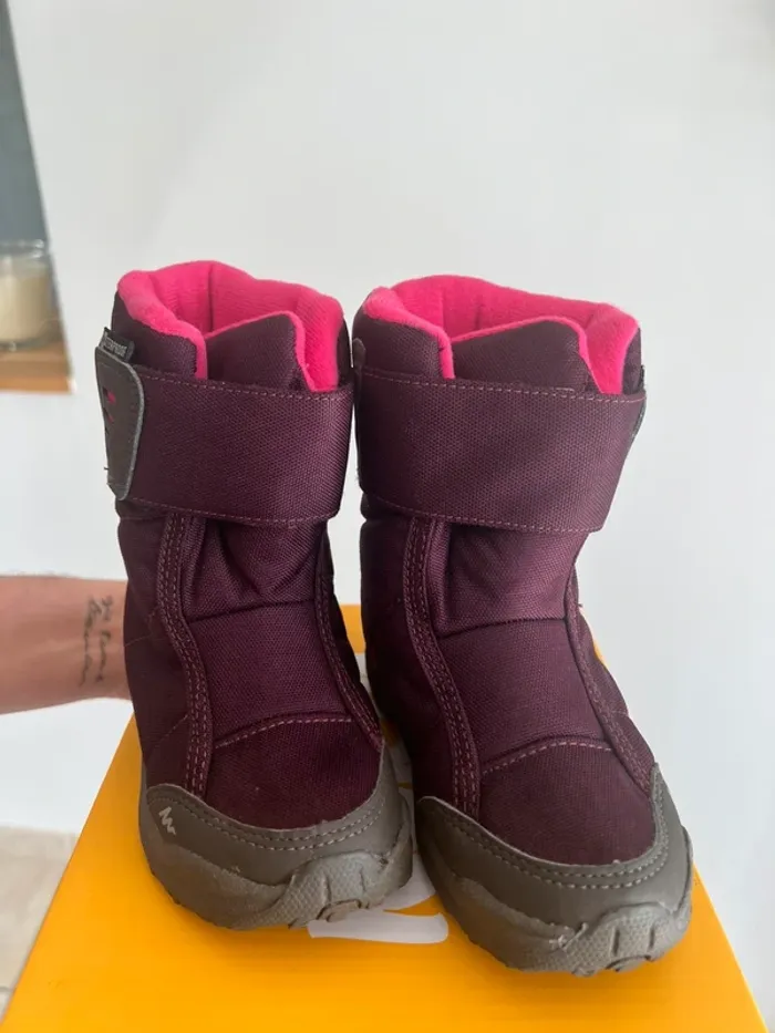 Botte de neige quechua violette grise polaire rose - photo numéro 2
