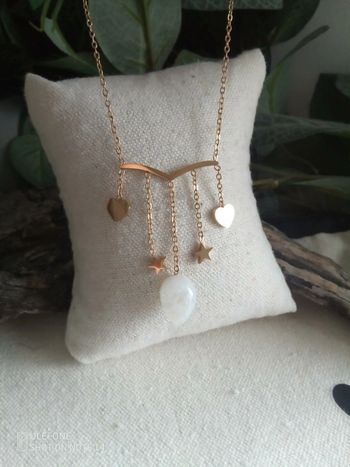 Collier pluie astrale et pierre de lune