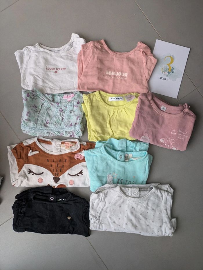 Lot 11 tee-shirt manches longues 3 mois