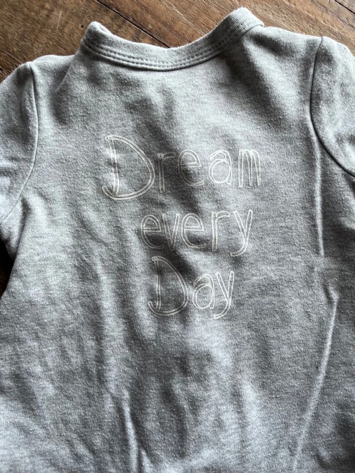 Pyjama coton gris La redoute 3 mois - photo numéro 2