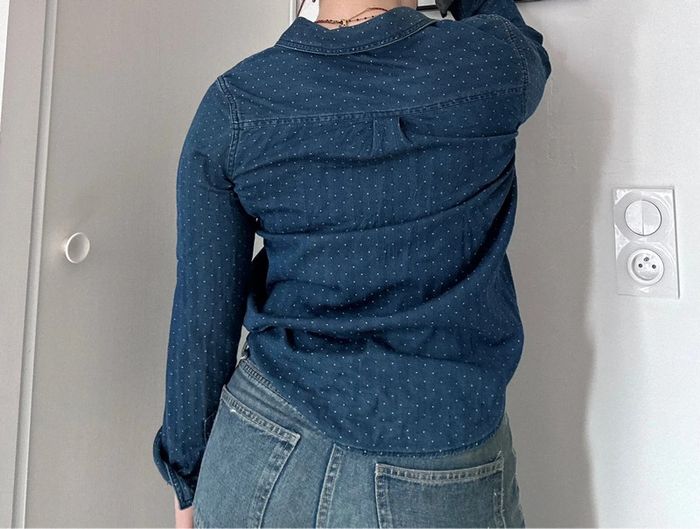 Chemise en jean à pois blancs – Monoprix – Taille 38 – Excellent état - photo numéro 5