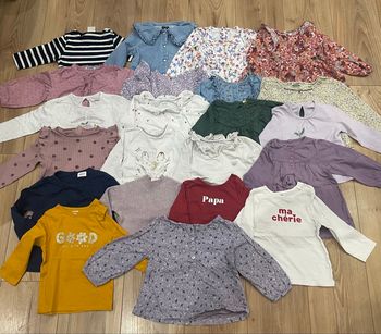 Lot chemisiers et T-shirts manches longues 18 mois