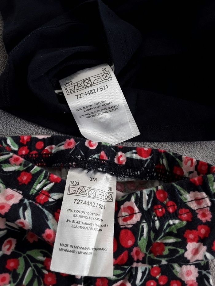 Tee shirt / tunique à manches courtes et son legging 3 mois - photo numéro 4