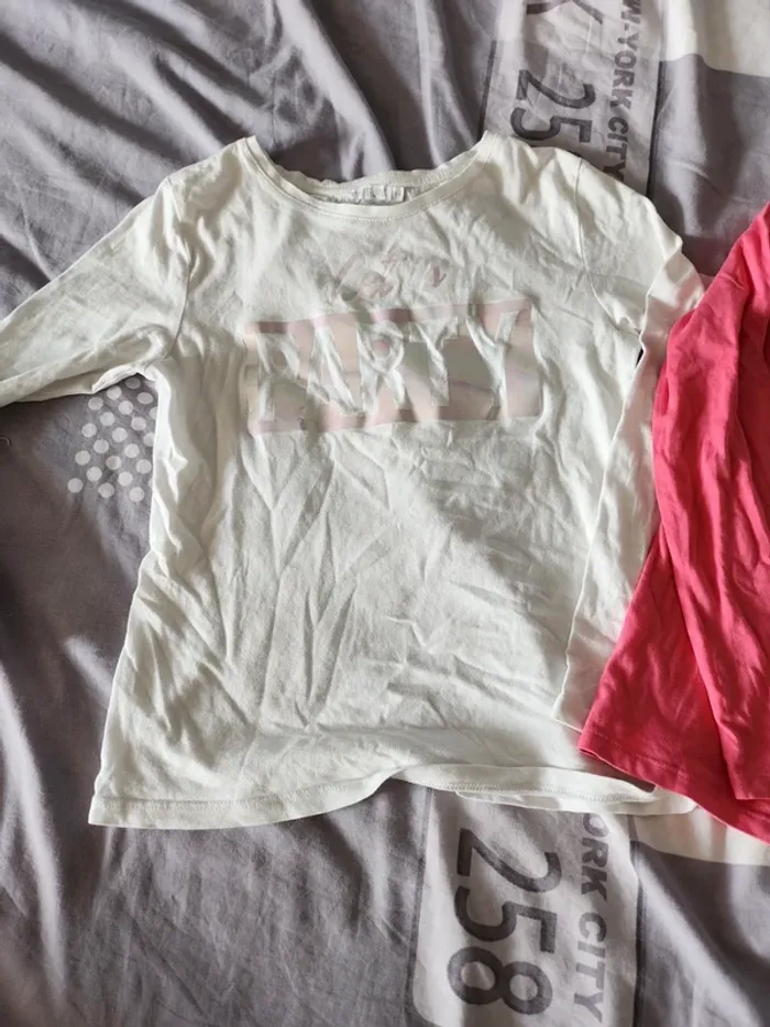 lot 2 t-shirts manches longues fille - photo numéro 2