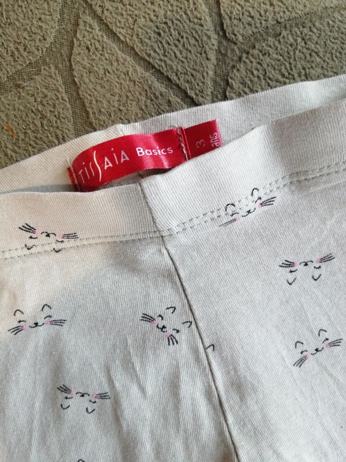 Legging vert clair petits chats - photo numéro 4