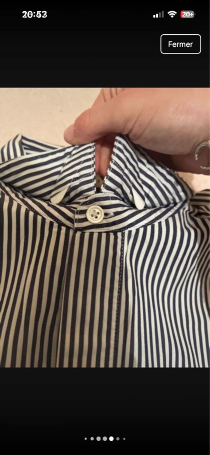 Chemise à bleu marine et blanche à rayures Sandro XS - photo numéro 8