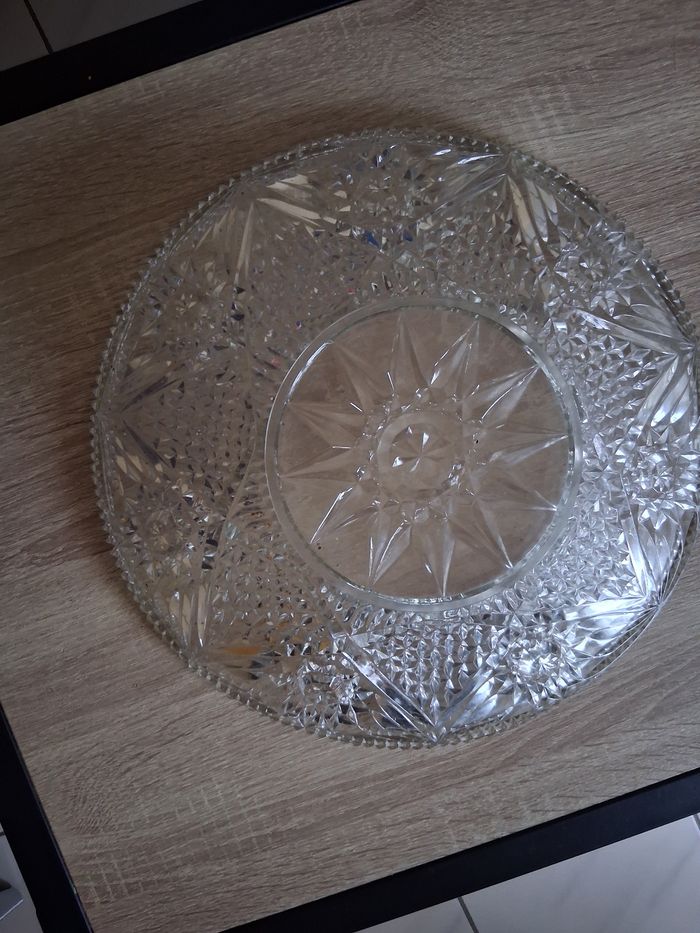 Plat de service en verre décoré - photo numéro 4