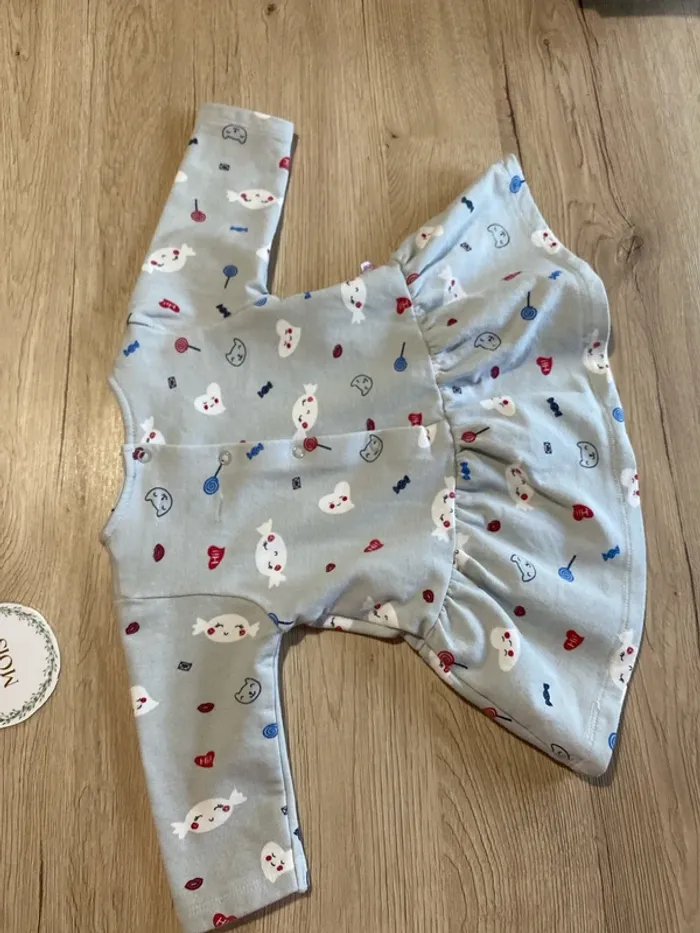 Robe petit volant molletonné hiver bébé fille 3 mois Sucre d’Orge - photo numéro 5
