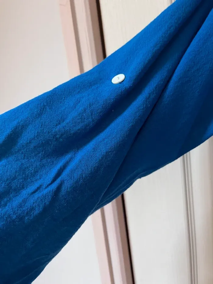 Joli Robe Bleue en lin & coton - Taille 42 - photo numéro 9