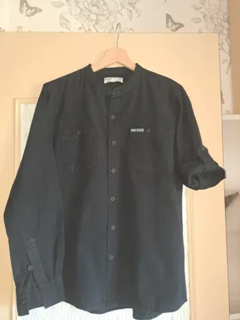 Chemise homme noire coton lin jamais portée Hope'N Life M