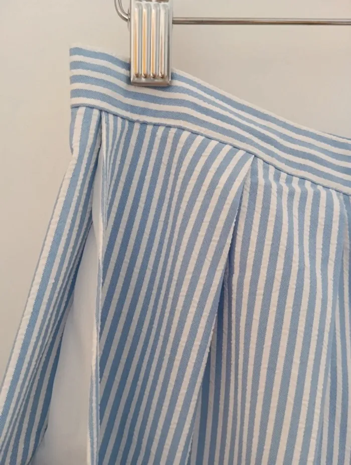 Bermuda vintage fluide rayures Bleu/blanc - photo numéro 4