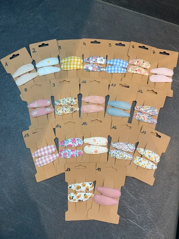🌸 barrettes assorties tissus vendues par 2 - photo numéro 2