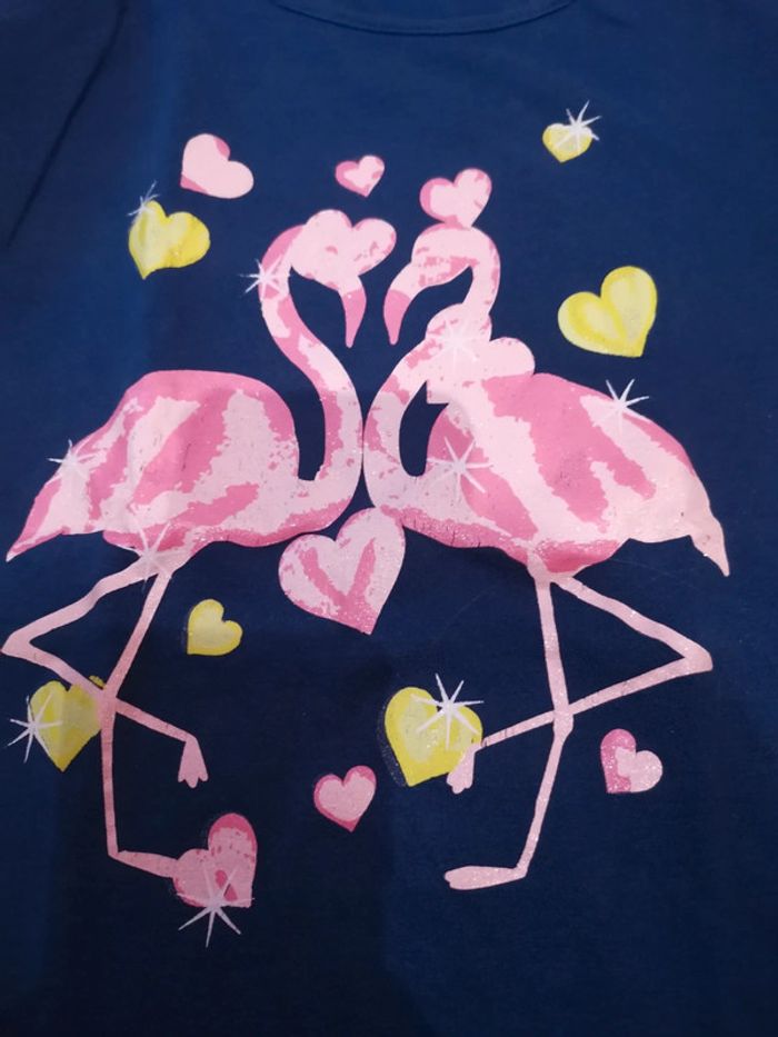 T-shirt flamant rose Ovs 7 ans fille - photo numéro 3