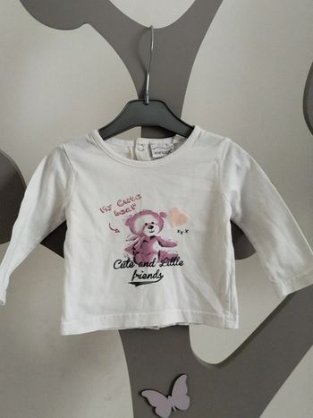 Tee-shirt manches longues blanc Influx taille 3 mois