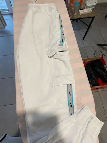 Pantalon de survêtement Nike blanc bande latérale cargo - Taille S