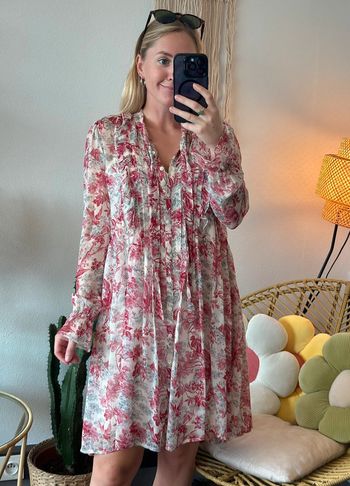 Belle robe en toile de soie imprimée à motifs fleuris, taille XS/S - The Kooples
