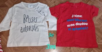Lot maillot à message 3mois
