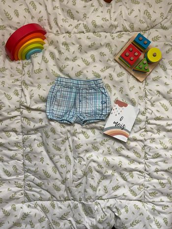 short à carreaux bleu et blanc obaibi 0 mois