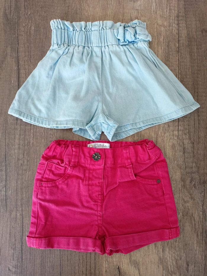 Lot de 2 shorts fille en 6 mois