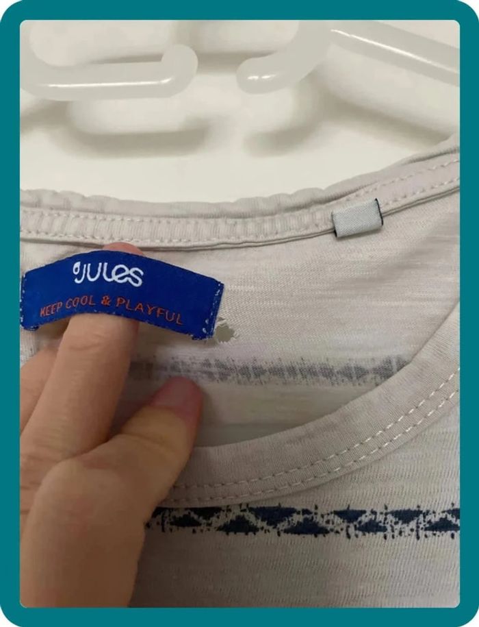 T-shirt blanc cassé rayures - photo numéro 3
