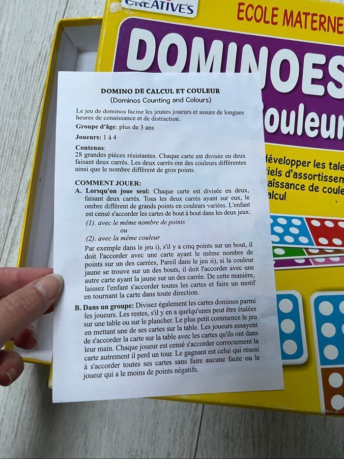 Jeu de dominos : calcul et couleur  À partir de 3 ans  28 grandes cartes - photo numéro 4