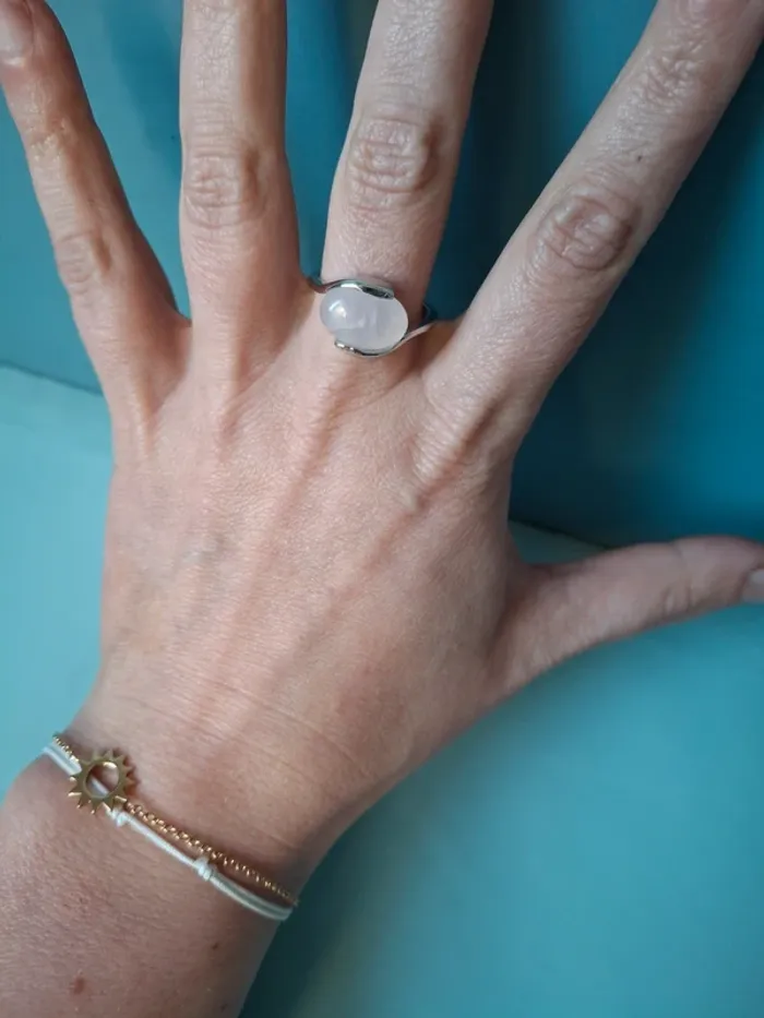 Bague en Quartz rose - Taille 19 - photo numéro 5