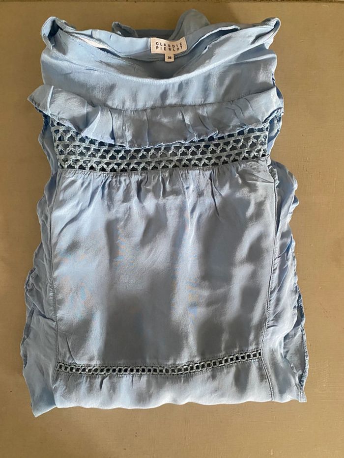 Robe Claudie Pierlot bleue taille 36 - photo numéro 19