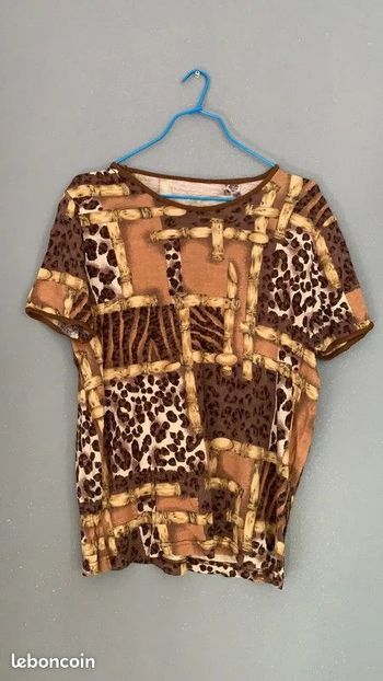 Haut t-shirt Motif bambou et animal TL