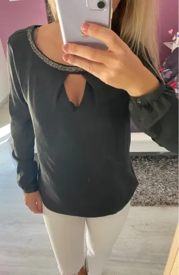Blouse satinée strass Promod