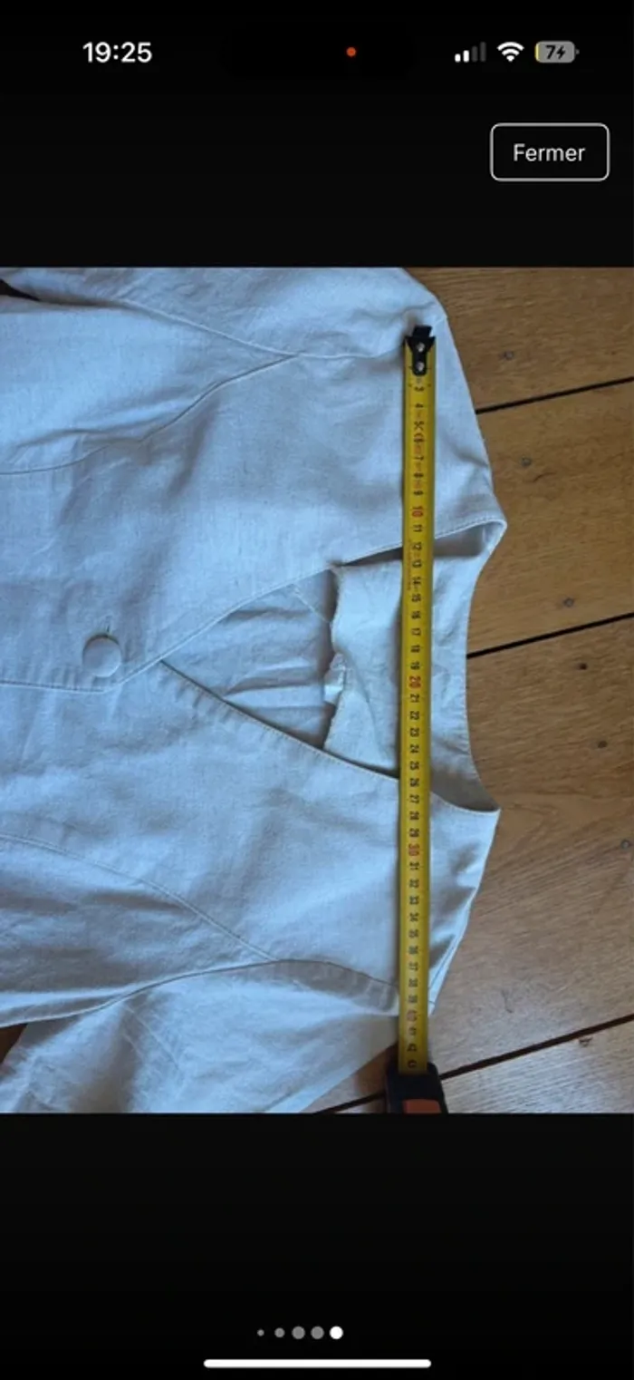 Chemisier vintage beige en lin en très bon état taille 38 - photo numéro 6