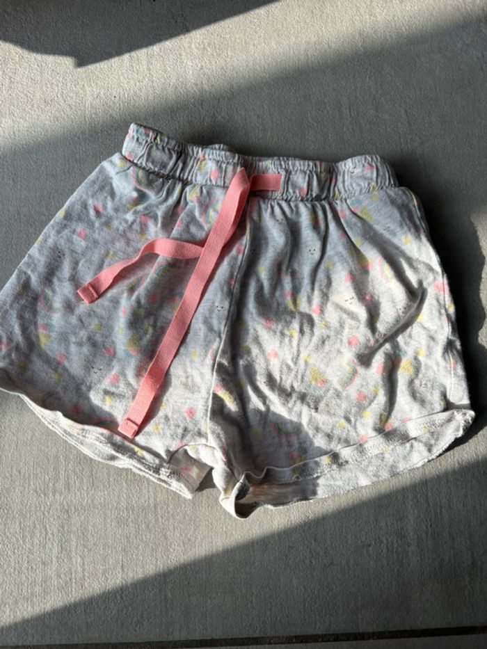 Short fille gris clair Tape à l’œil motifs arc-en-ciel & glace