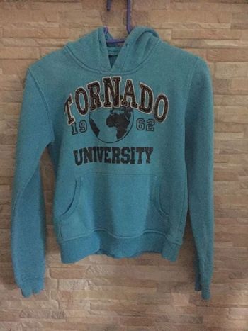 Sweat à capuche turquoise XS