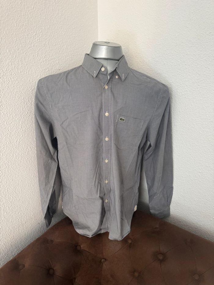 Chemise homme Lacoste à petits carreaux gris - photo numéro 2