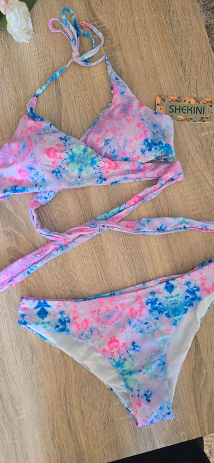 Maillot de bain 2 pièces tie&dye taille S - photo numéro 3