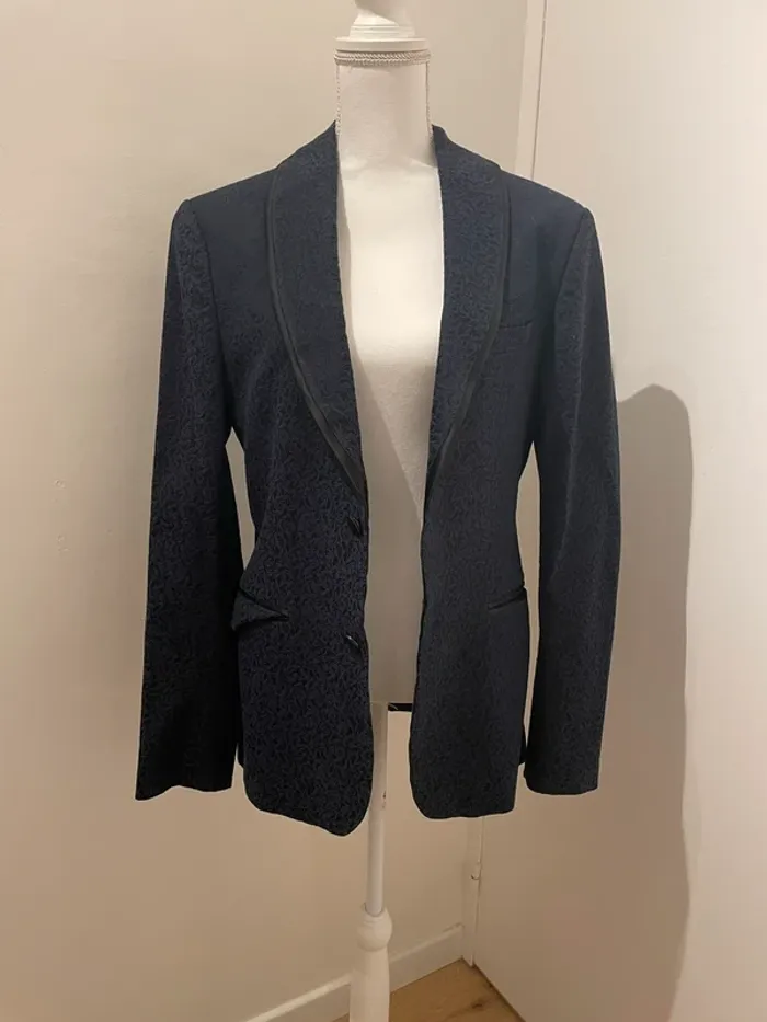 Veste costume bleu marine motif - photo numéro 2