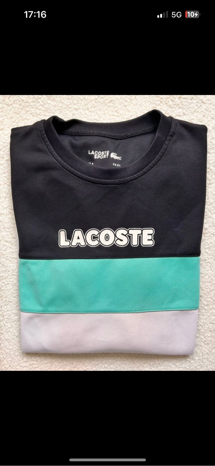 Sweat Lacoste Sport Colorblock – Noir / Vert / Gris – Taille XL