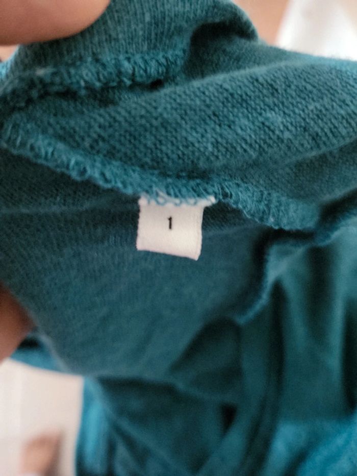 Sublime Top Sandro en lin bleu canard avec dentelle Taille S🦆 - photo numéro 8