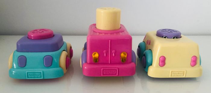 fisher price rigolo blocs camions de glace voitures empiler surprise blocks lot peek a boo SOP77 - photo numéro 4