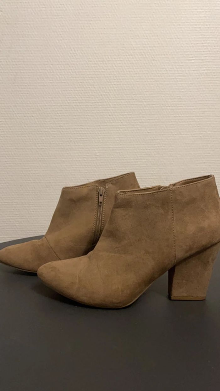 Bottines camel façon daim 38 - photo numéro 3