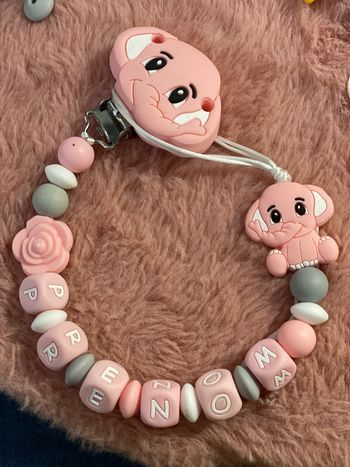 Attache tétine personnalisée éléphant