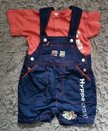 Ensemble orange et marine 6mois