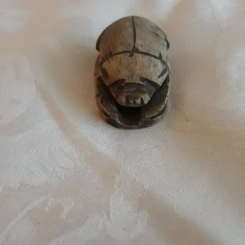 Faby27800 Scarabée Egyptien en pierre gravée de hiéroglyphes Egypte