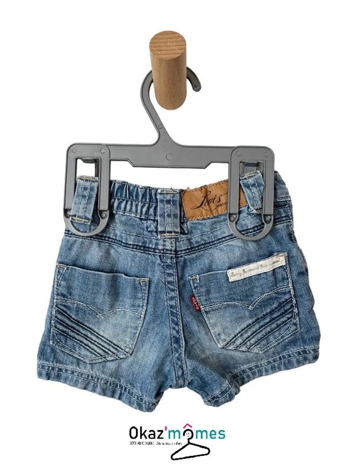 Short en jean denim bleu clair - Levi's 6 mois - photo numéro 3