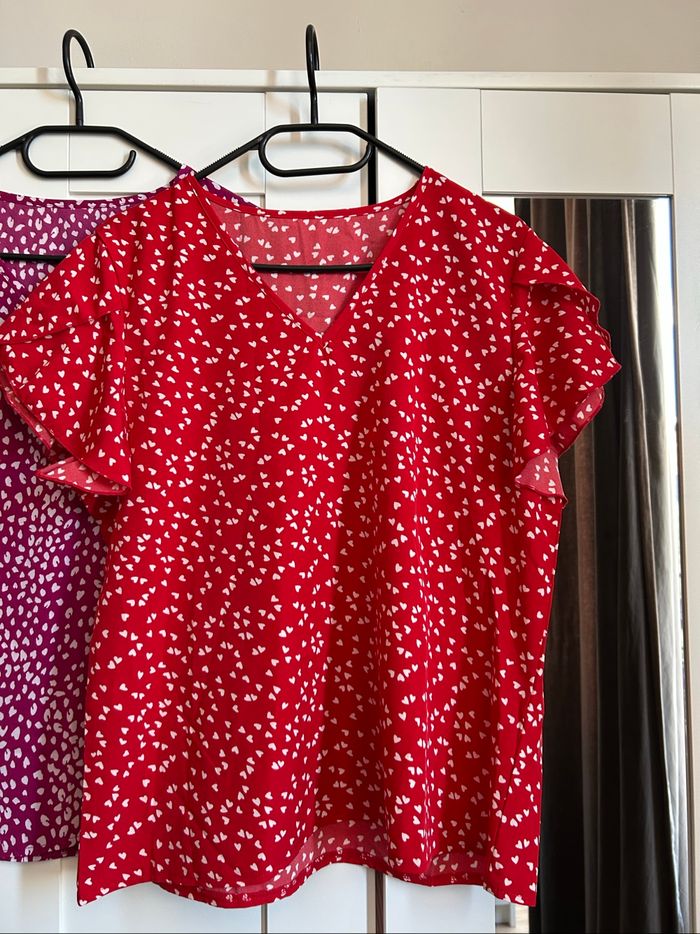 Lot de 2 blouses à motifs Neuves Shein Taille M - photo numéro 2
