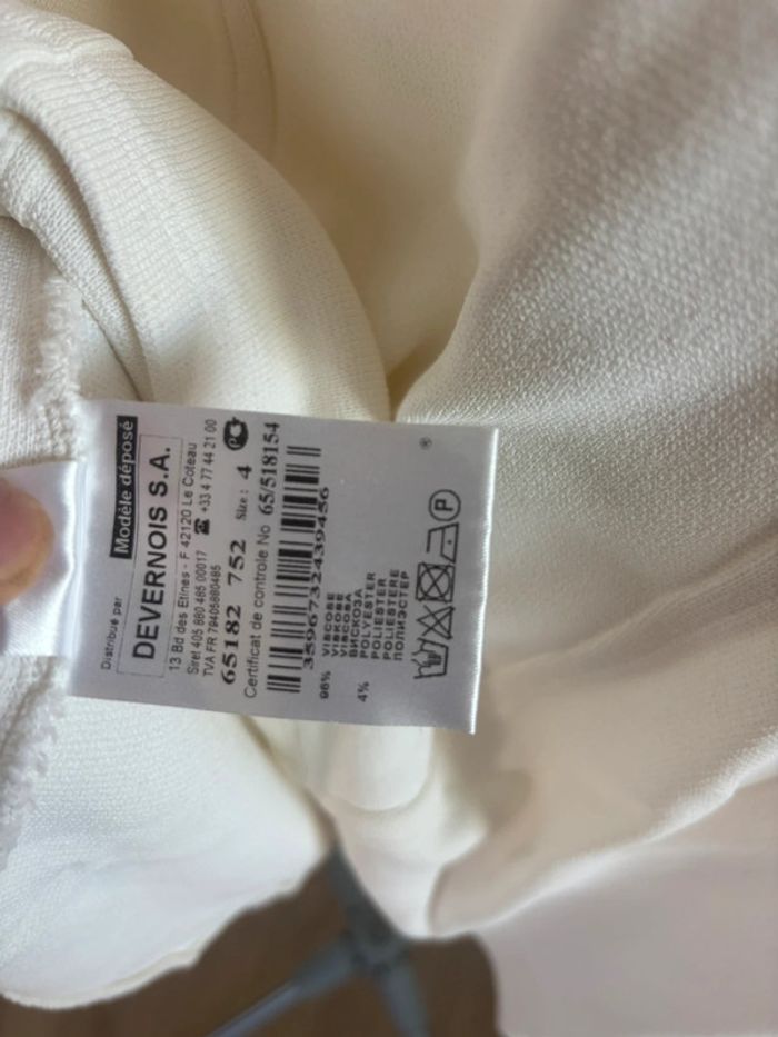 T-shirt en col V Claudius taille L/Xl blanc vintage - photo numéro 9