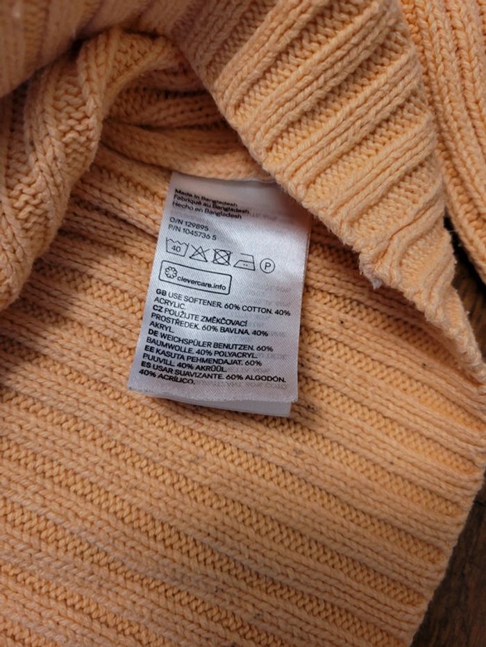 Pull mailles côtelées orange - H&M - photo numéro 7