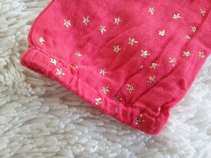 Robe rose framboise à étoiles dorées - 12M - TAO - photo numéro 2