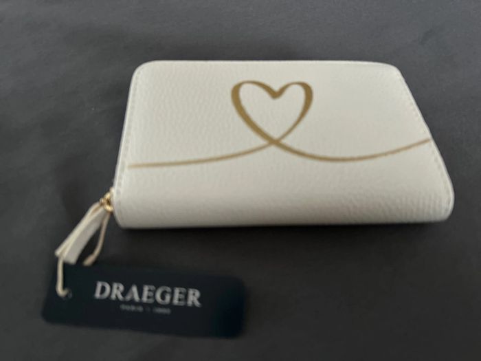 Pochette blanche femme / Cœur / Portefeuille Draeger